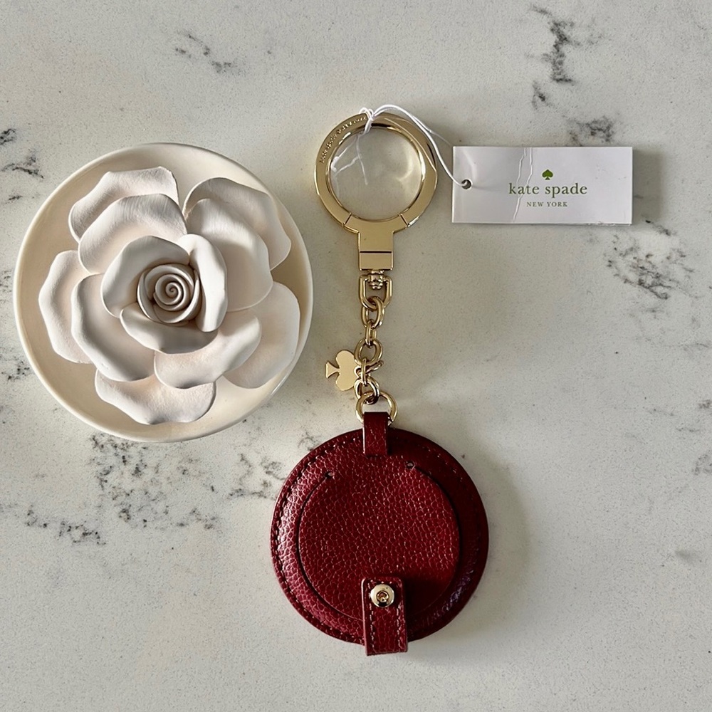Kate SpadeCircle Mirror Leather Bagcharm/keychain - Picture 1 of 14